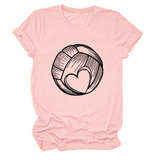LOVE FOOTBALL T SHIRT CASUAL PLUS SIZE TOP_CWTTSL0509