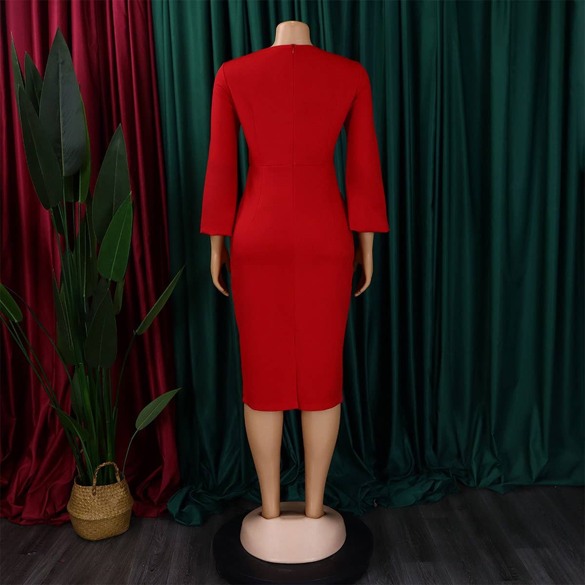 LONG SLEEVED FASHIONABLE AND ELEGANT TUNIC DRESS_CWDMD3666