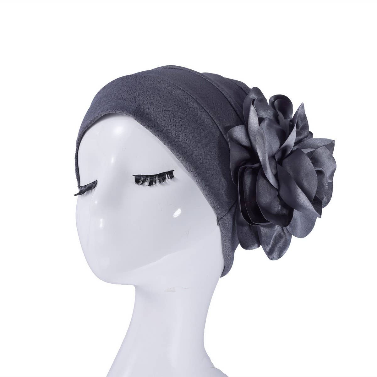SOLID COLOR LARGE FLOWER WOMENS HEADSCARF_CWASC2450
