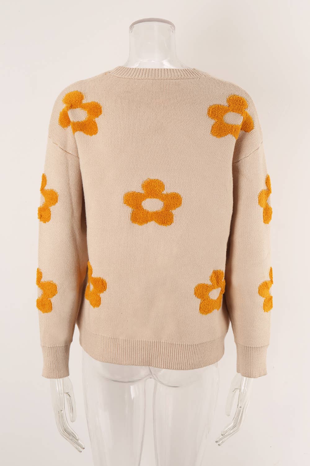 Womens Floral Personality Plus-Size Sweater