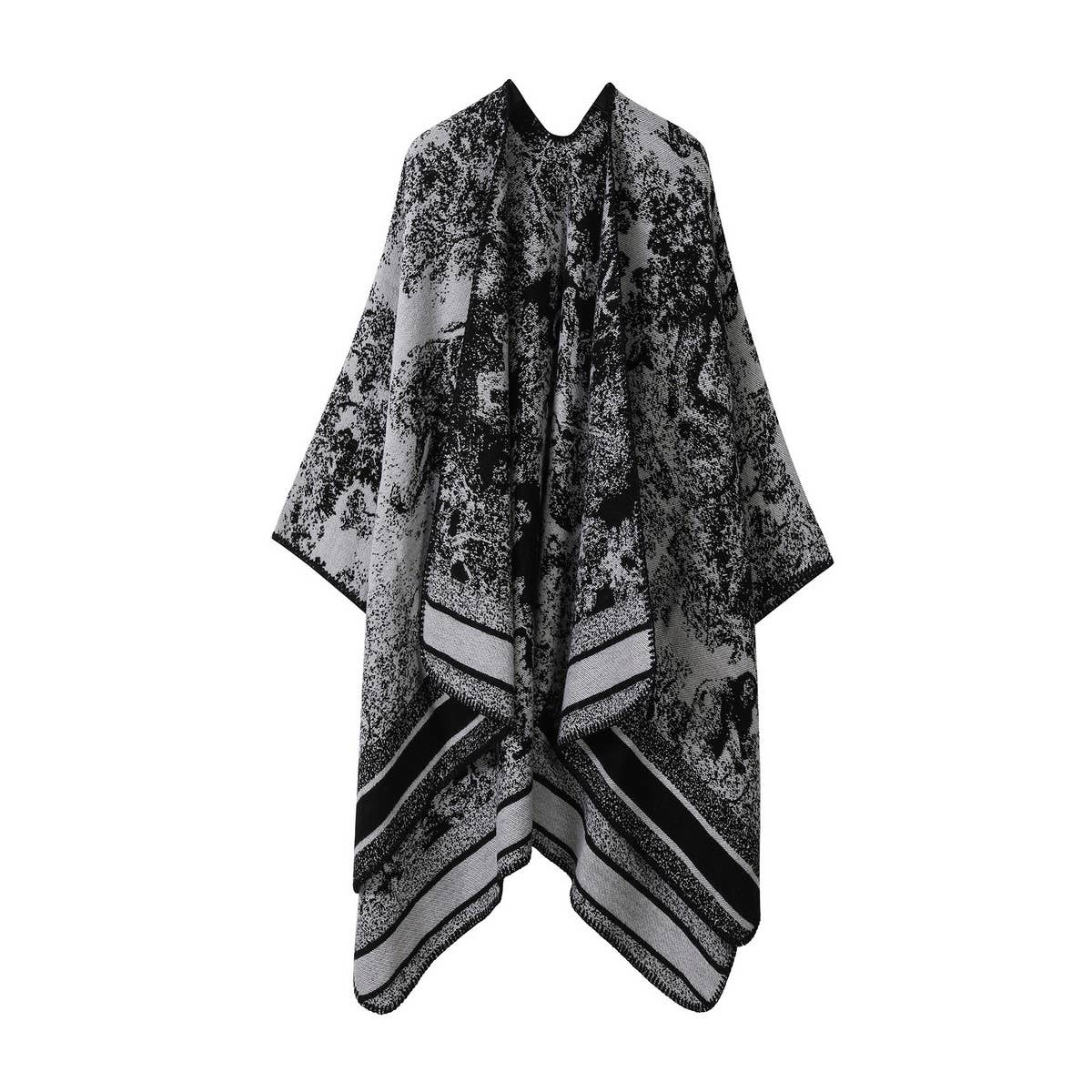 CAPE DARK DOUBLE SIDED WARM OUTER WEAR THICK SHAWL_CWASC2117