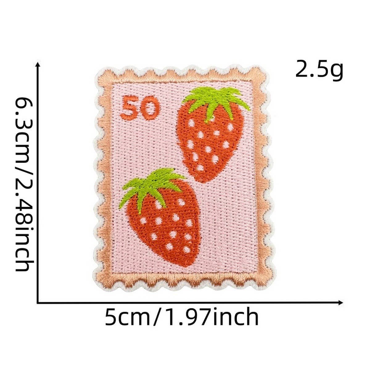 NEW PINK STRAWBERRY EMBROIDERED CLOTH PATCH_CWMM4014