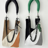 SIMPLE COLOR BLOCK KNITTED SHOULDER HANDBAG_CWAB1497