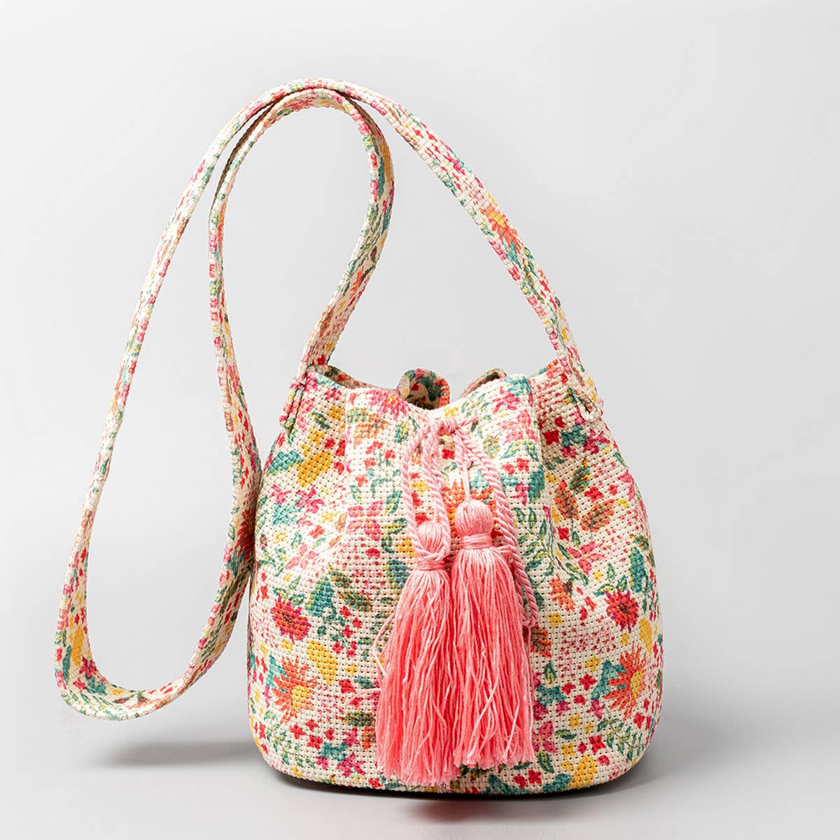 BOHEMIAN PRINT BUCKET BAG SHOULDER BAG_CWAB1995