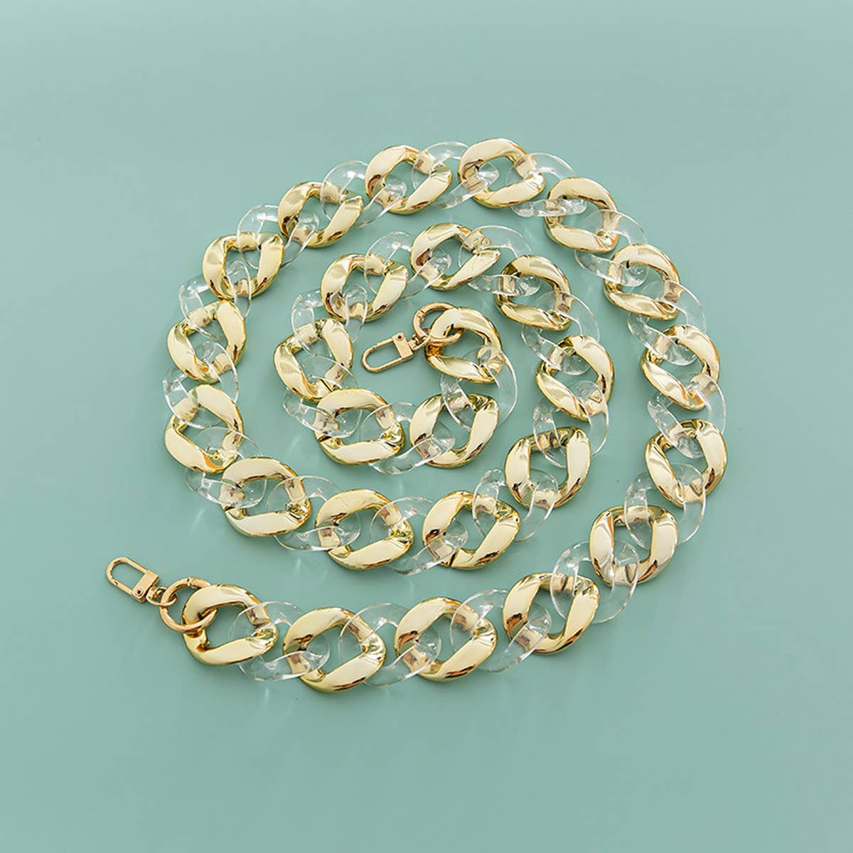 LARGE RESIN ACRYLIC BAG CHAIN WIDE SHOULDER STRAP_CWMM5097