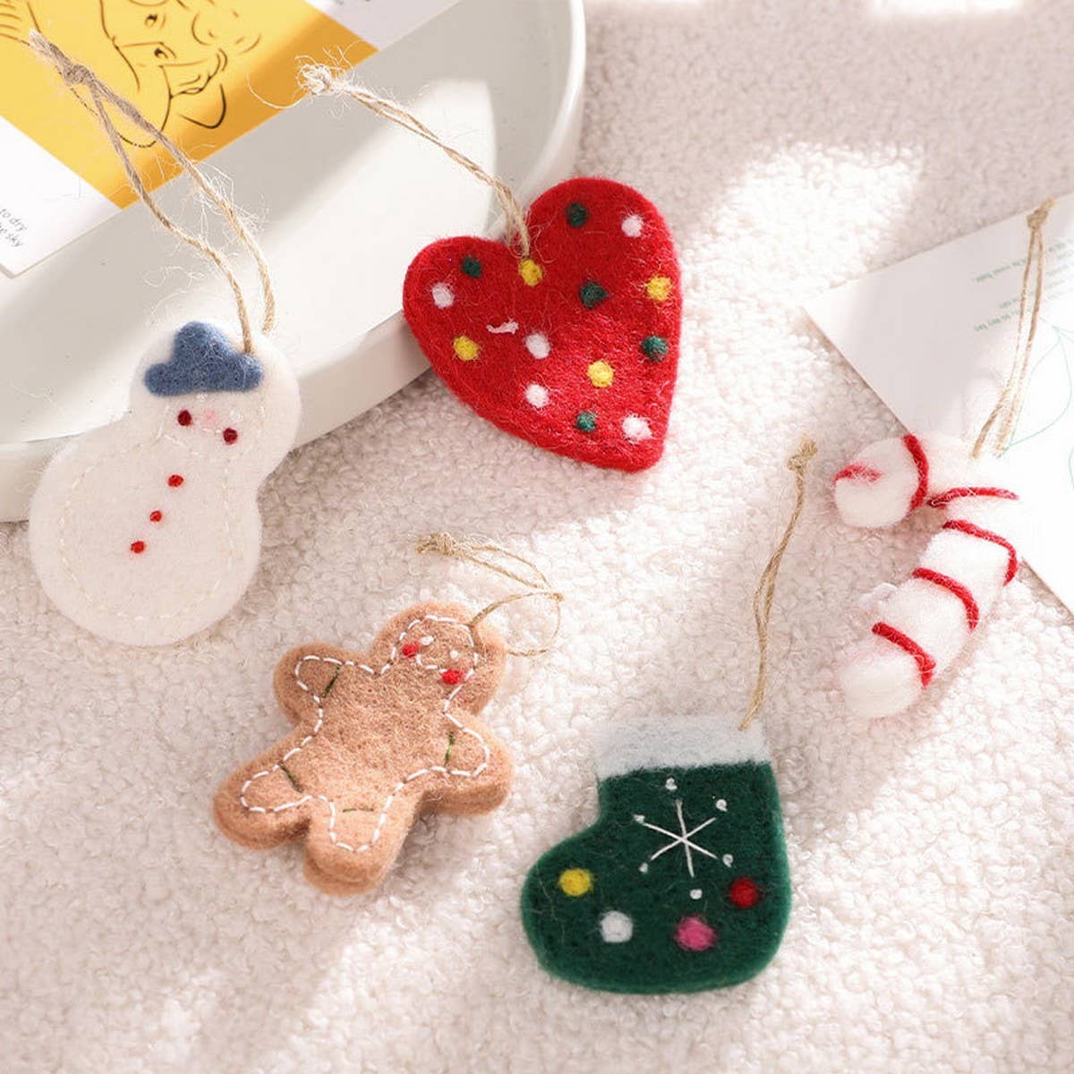 Wool Felt Santa Claus Christmas Ornament Set_Cwmm9909