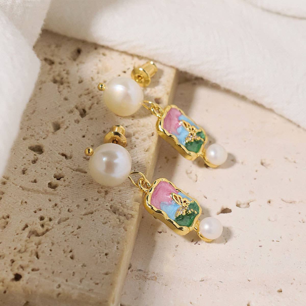 NEW NATURAL PEARL VINTAGE EARRINGS FOR WOMEN_CWAJE3793