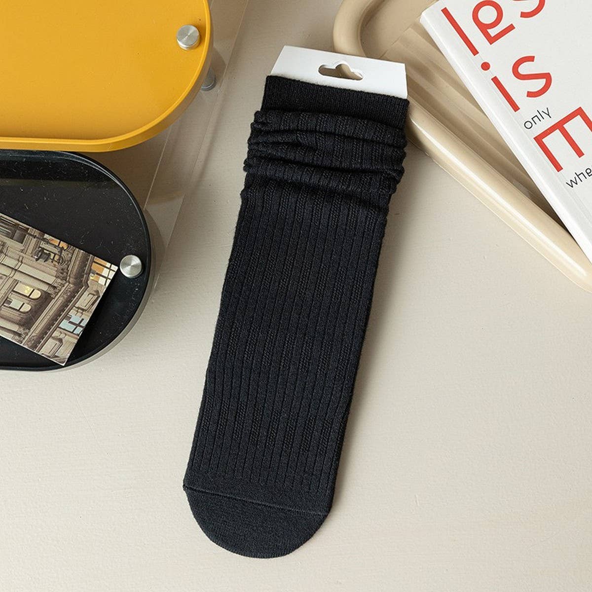 SOLID COLOR RETRO WARM MID CALF SOCKS_CWMS1053