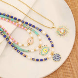 NATURAL STONE NECKLACE PERSONALIZED EYE PENDANT_CWAJE0650