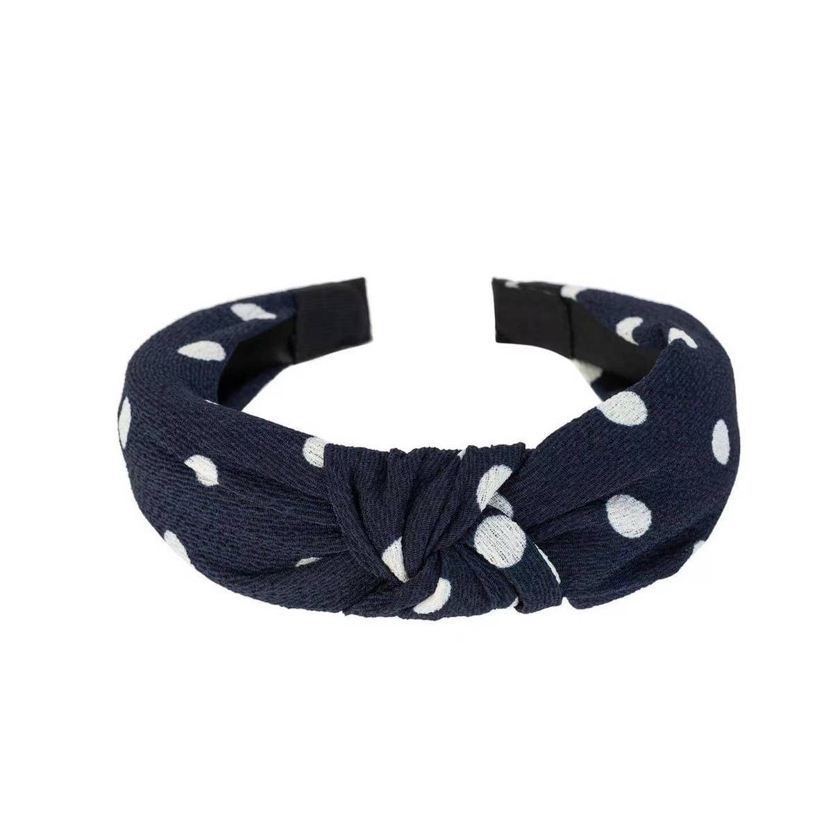 BLACK PRINTED BOW HEADBAND_CWAHA1681
