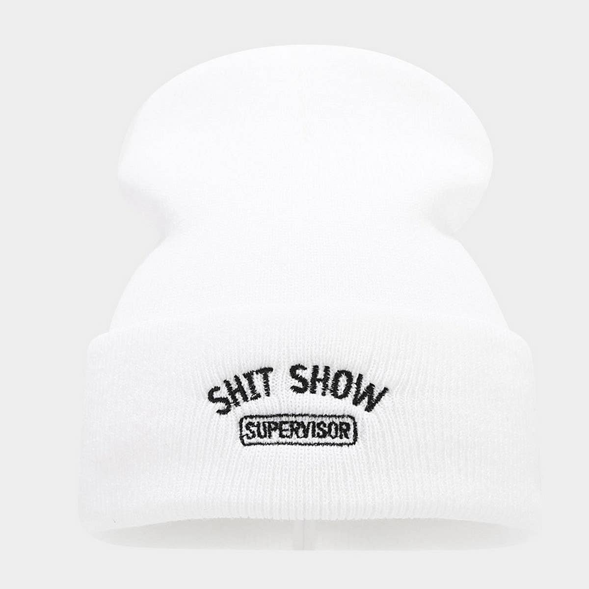 SHIT SHOW EMBROIDERED LETTER PILE HAT KNITTED HAT_CWAH2084