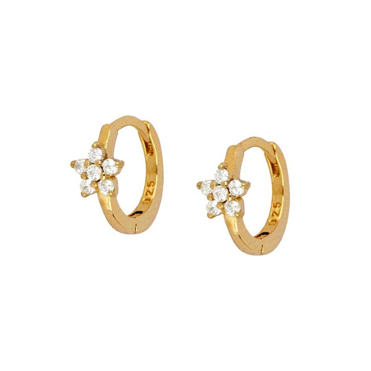 GEOMETRIC FIVE POINTED STAR DIAMOND EARRINGS_CWAJE1772