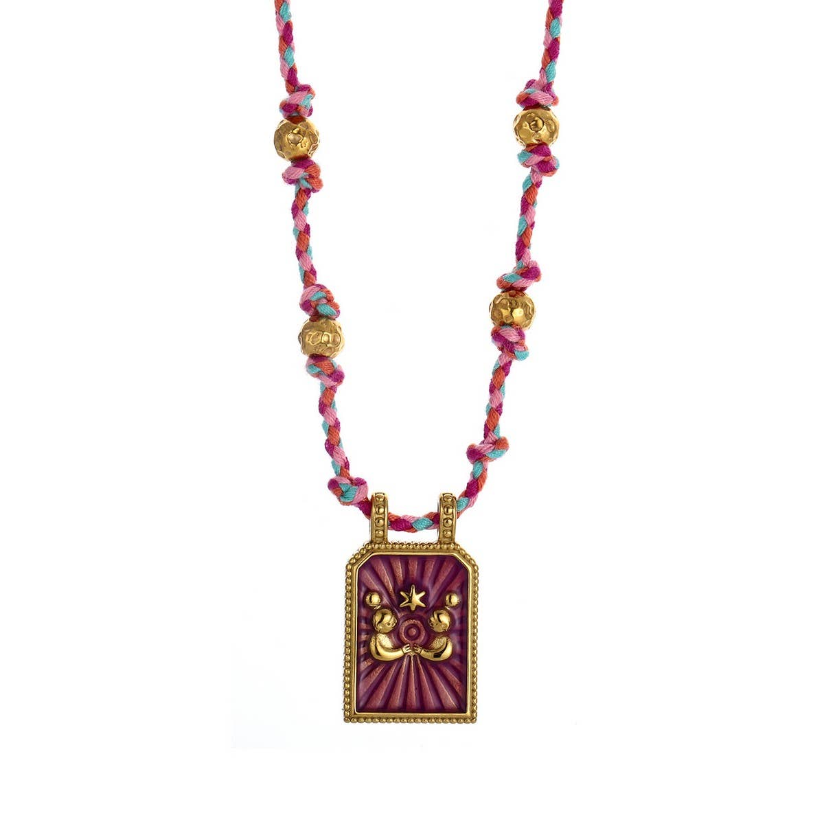 HANDMADE ZODIAC ROPE NECKLACE WITH OCEAN CHARMS_CWMM8830