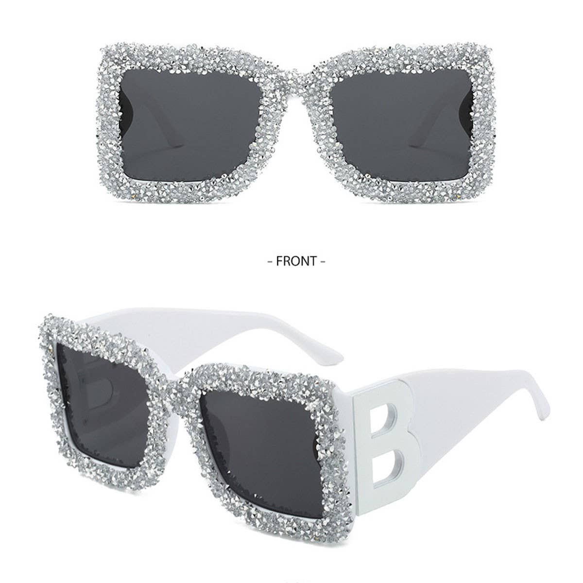 LARGE FRAME B SHAPED TRENDY SUNGLASSES_CWASG0857