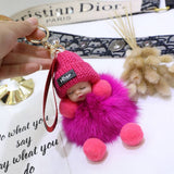 FURRY BALL PENDANT SLEEPING DOLL PENDANT KEYCHAIN_CWMM2513