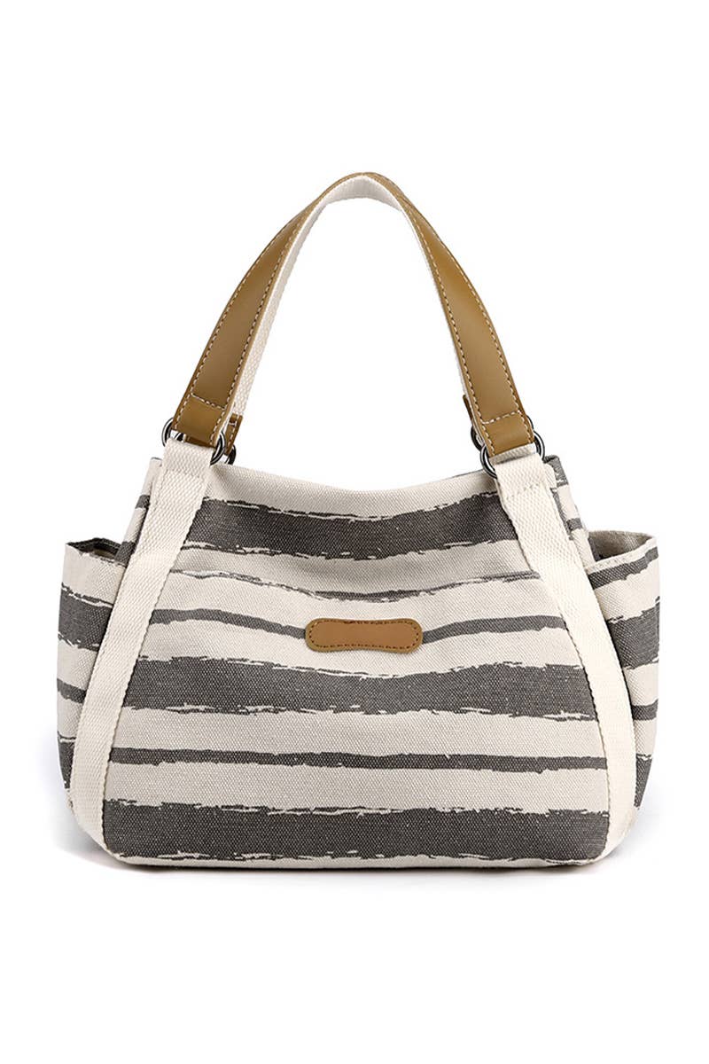 STRIPE PATTERNED DANDY CANVAS BAG_CWAB0518