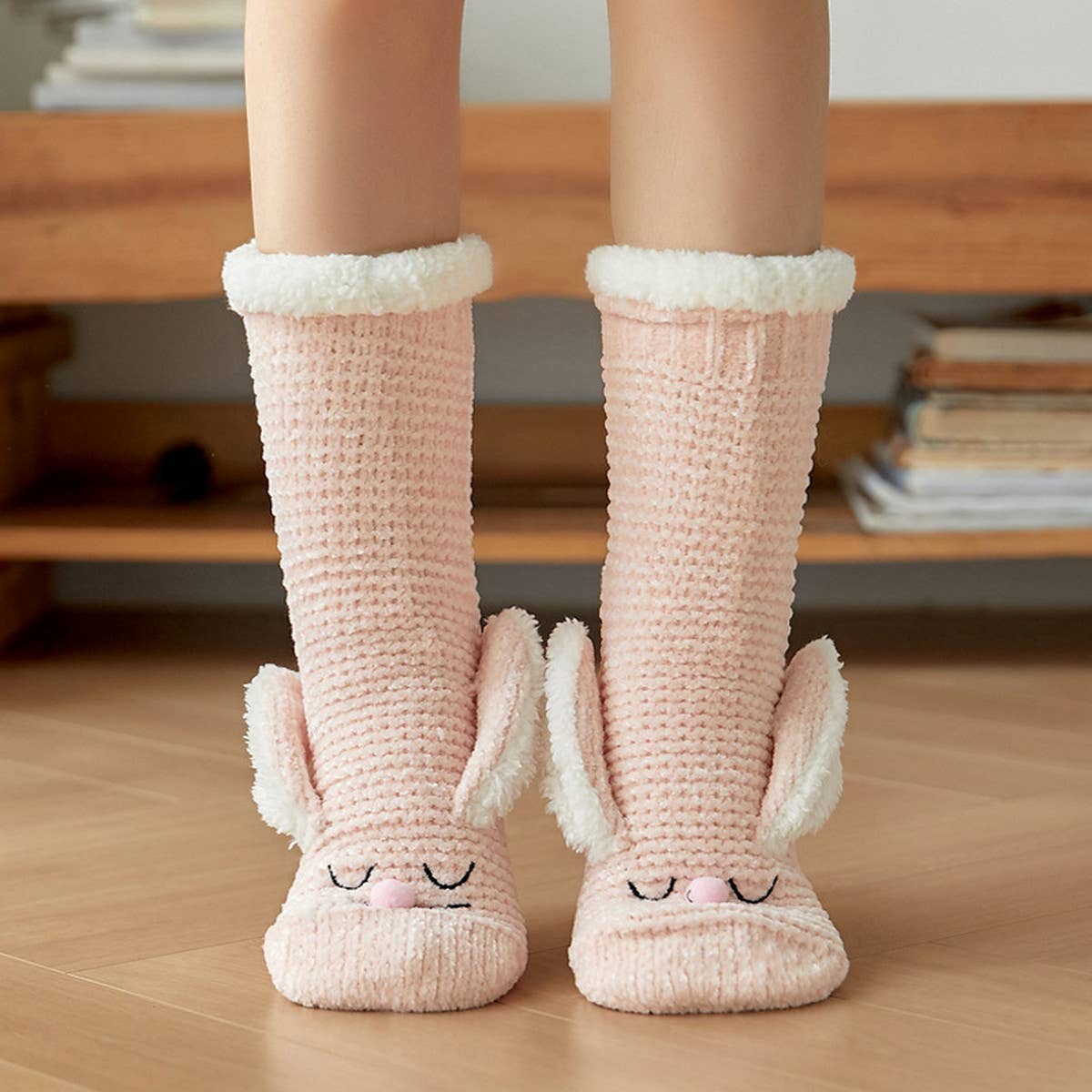 HOME RABBIT EARS WARM PLUSH INDOOR SLIPPERS_CWMS0721