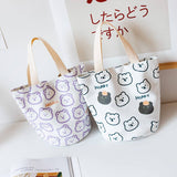 SPRING CANVAS LUNCH BUCKET BAG FOR WOMEN_CWAB5672