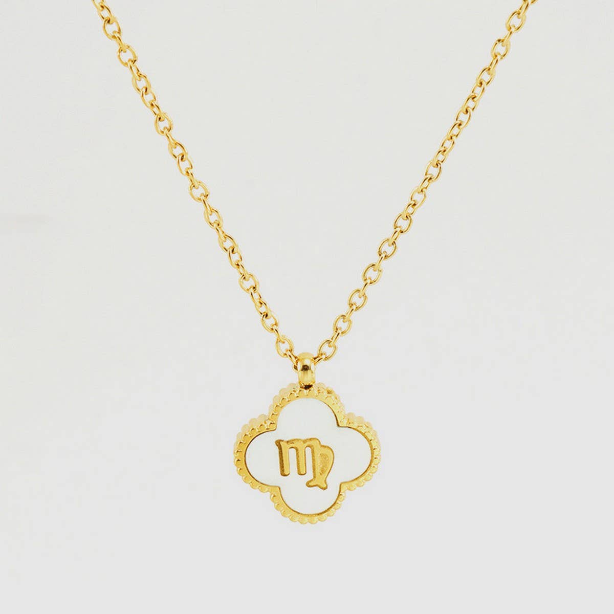 SHELL FOUR LEAF CLOVER CONSTELLATION NECKLACE_CWAJE0688