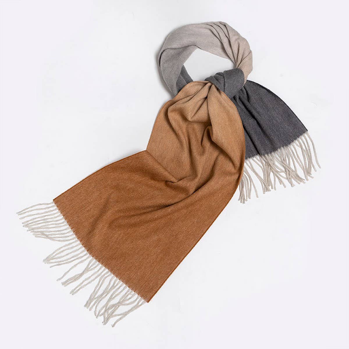 PINK GRADIENT WOOL SCARF WARM REVERSIBLE WINTER_CWASC2376