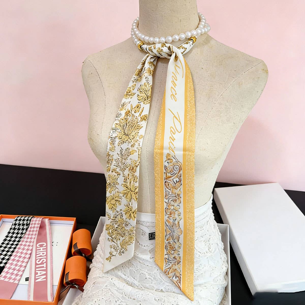 Double-Sided Pearl Twilly Scarf Ribbon_Cwasc03999