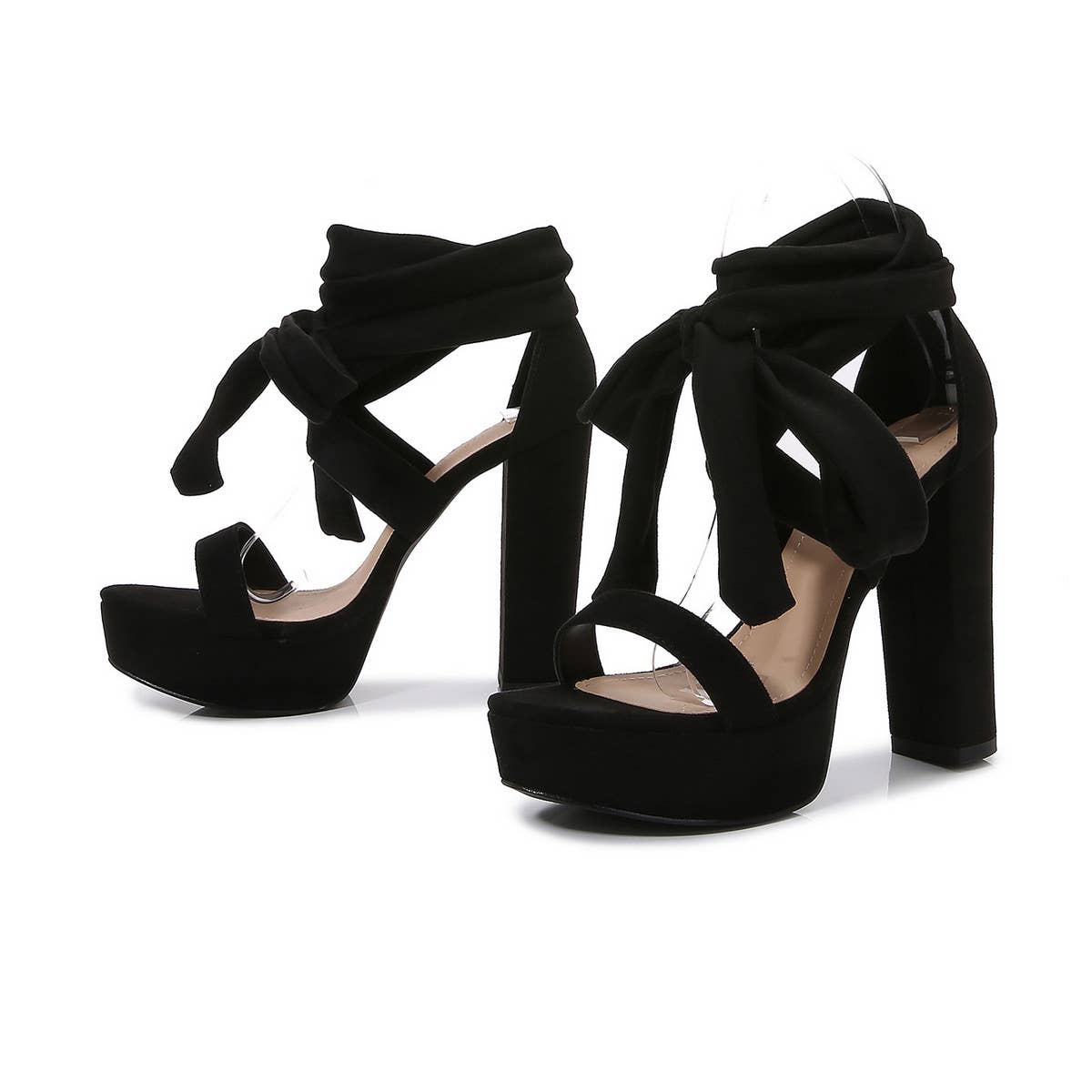 SOLID COLOR NEW SUEDE STRAPPY HIGH HEELS_CWSHS0644