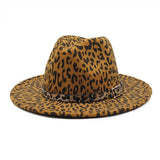 LEOPARD PRINT WOOLEN HAT AND LEOPARD PRINT BELT_CWAH2557
