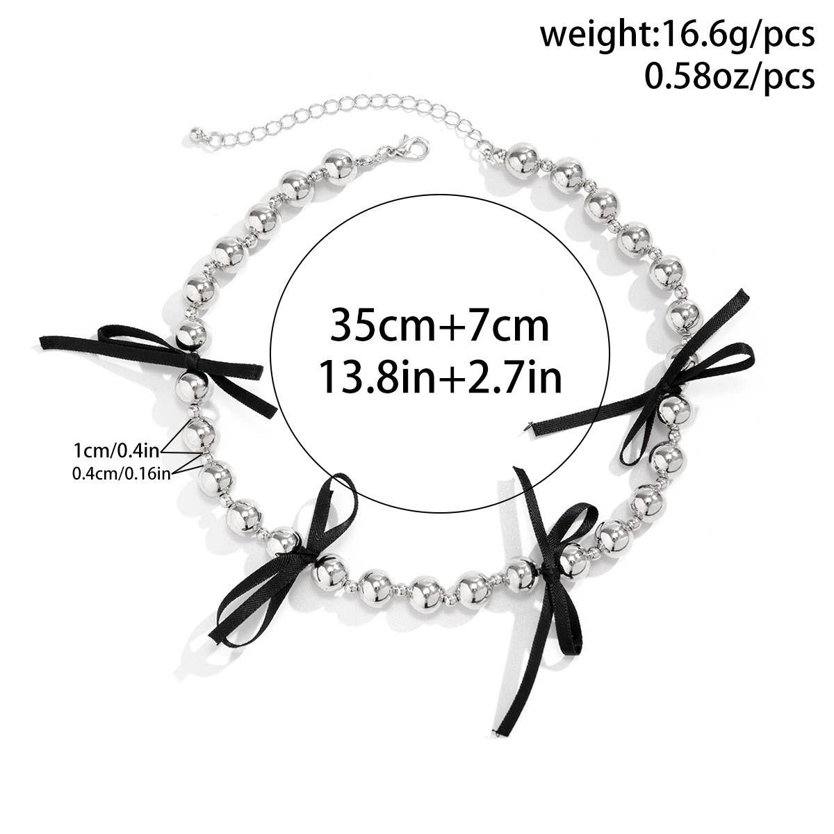 HOT SELLING BLACK BOW BEADED NECKLACE_CWAJE1171