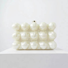 Wavy Pearl Eggshell Acrylic Crossbody Clutch Bag_Cwab5867