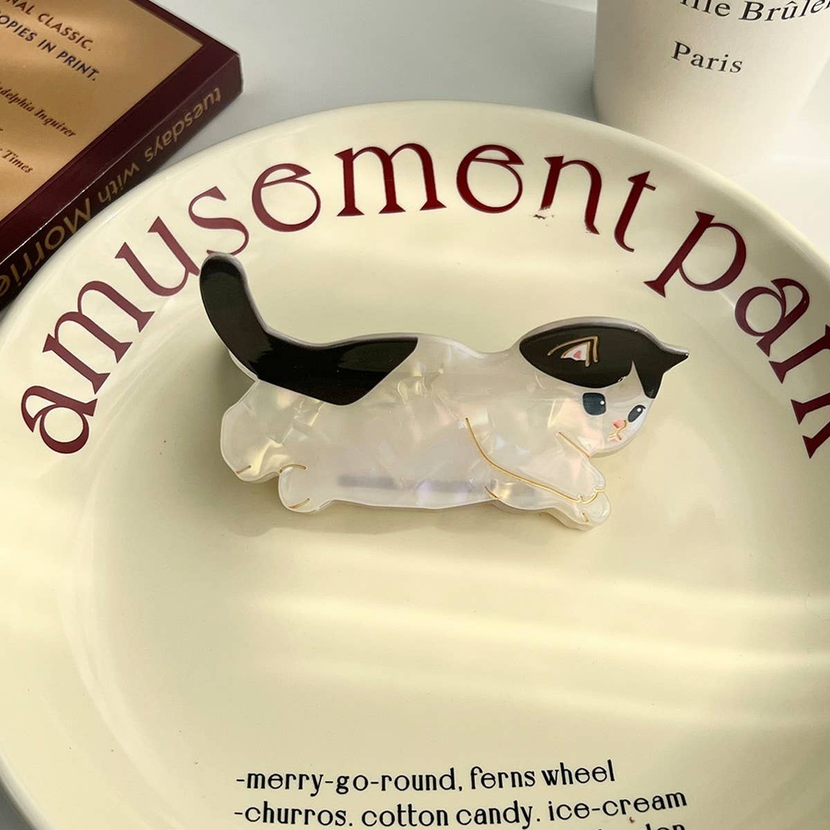 CUTE CAT DOG CLAW CLIP ACETATE ANIMAL HAIRPIN_CWAHA5892