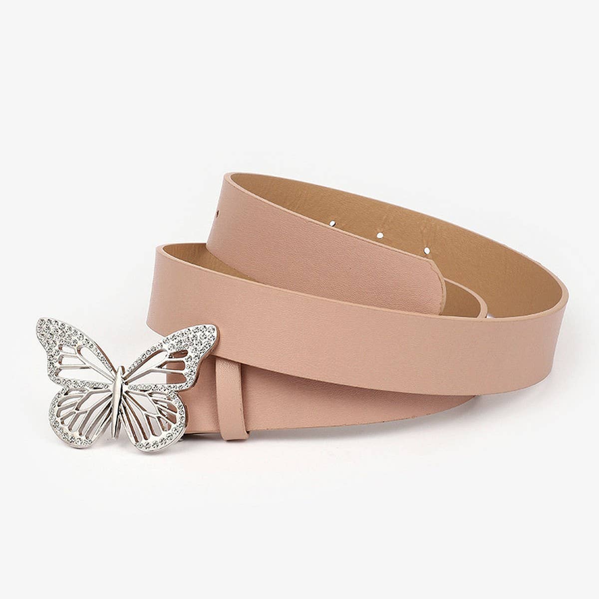 BUTTERFLY RHINESTONE BUCKLE LADIES SIMPLE BELT_CWABE0613