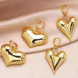 GOLD PLATED HEART SHAPED PENDANT EARRINGS_CWAJE1031