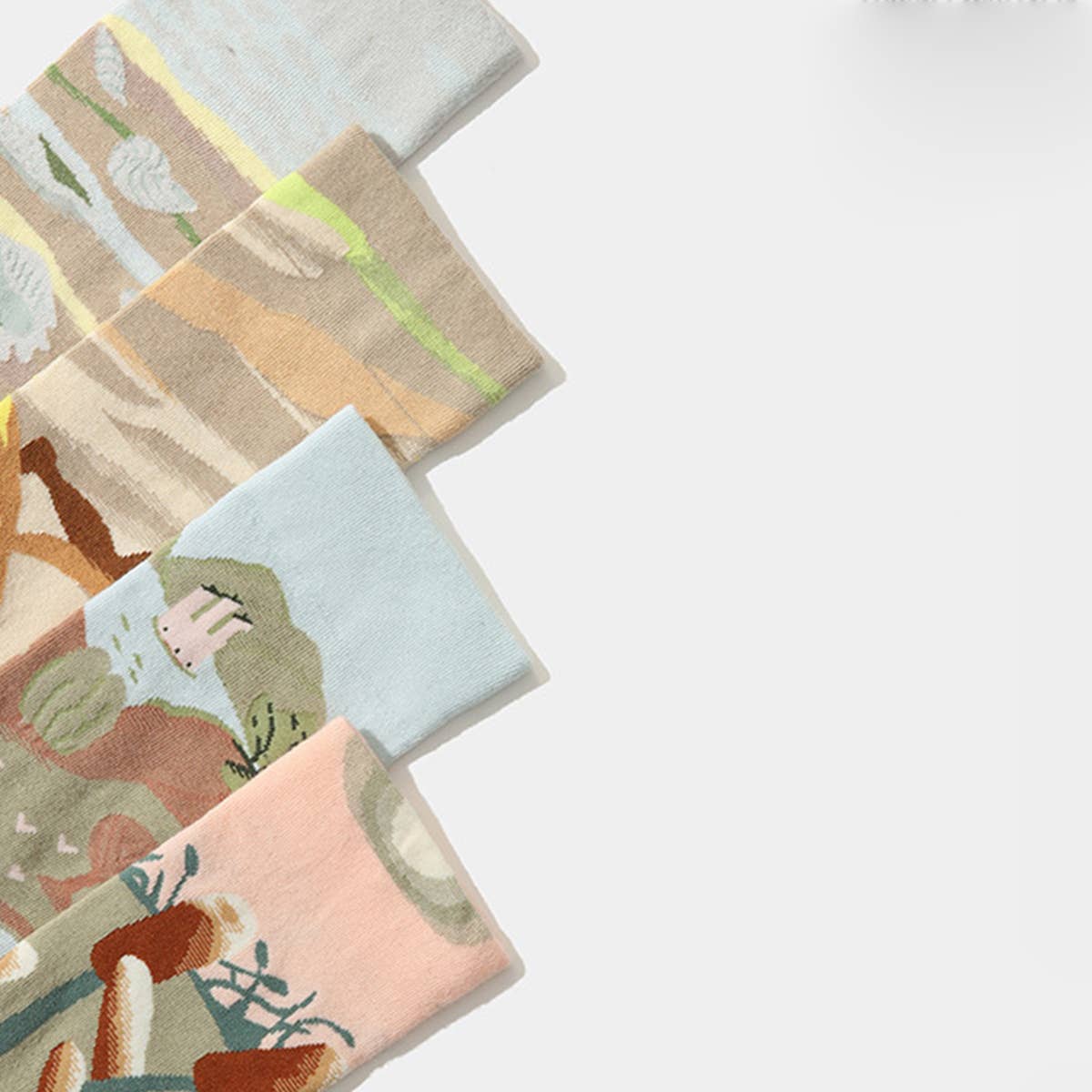 MULTIPLE PATTERNS STREET TRENDY INVISIBLE SOCKS_CWMS0171