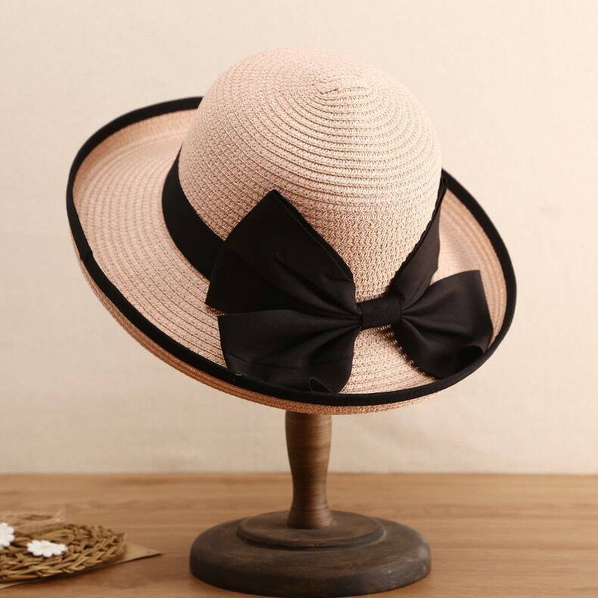 SUMMER EXQUISITE BEACH SUN PROTECTION STRAW HAT_CWAH3435