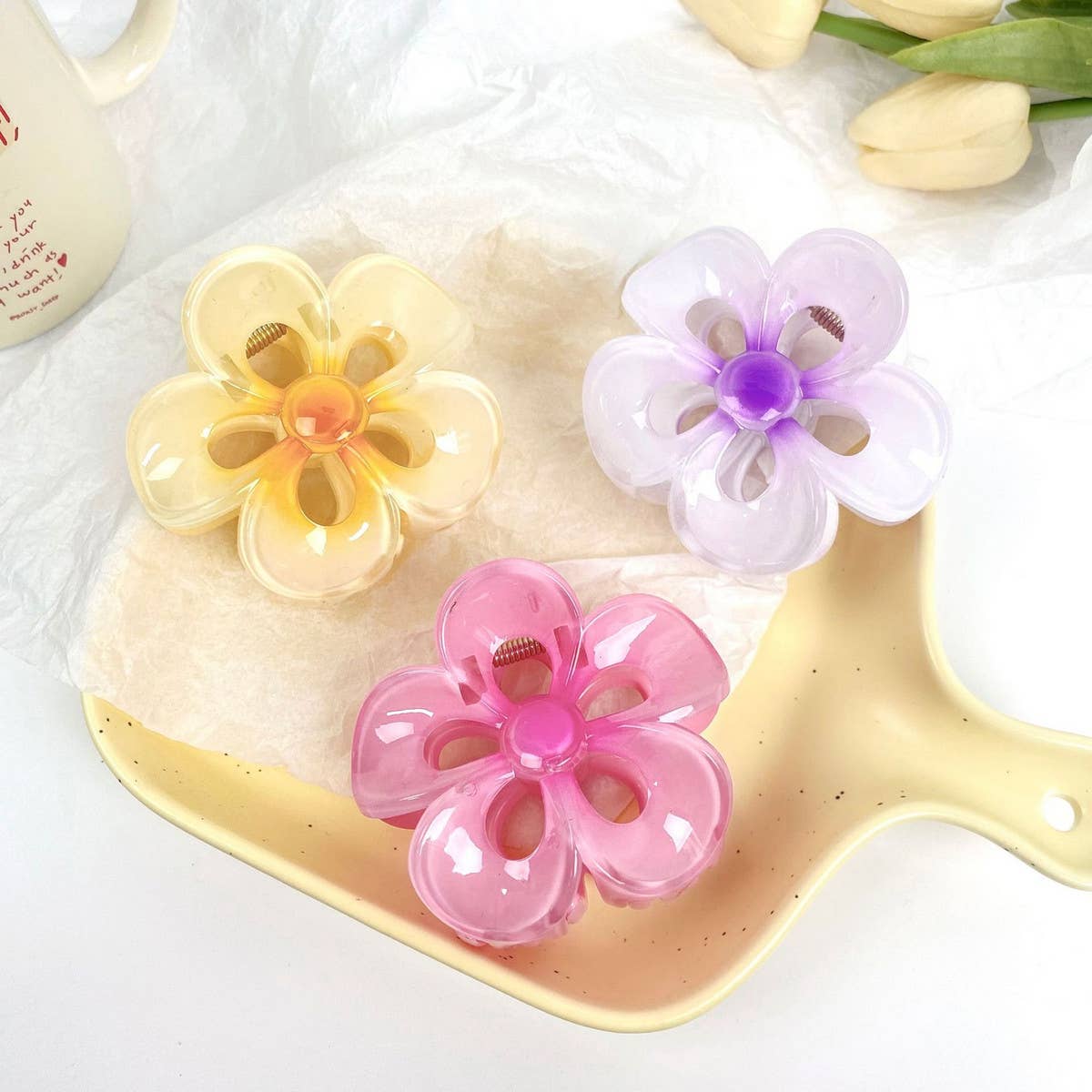 COLORFUL PLUMERIA HAIR CLAW SWEET FLORAL CLIP_CWAHA1010