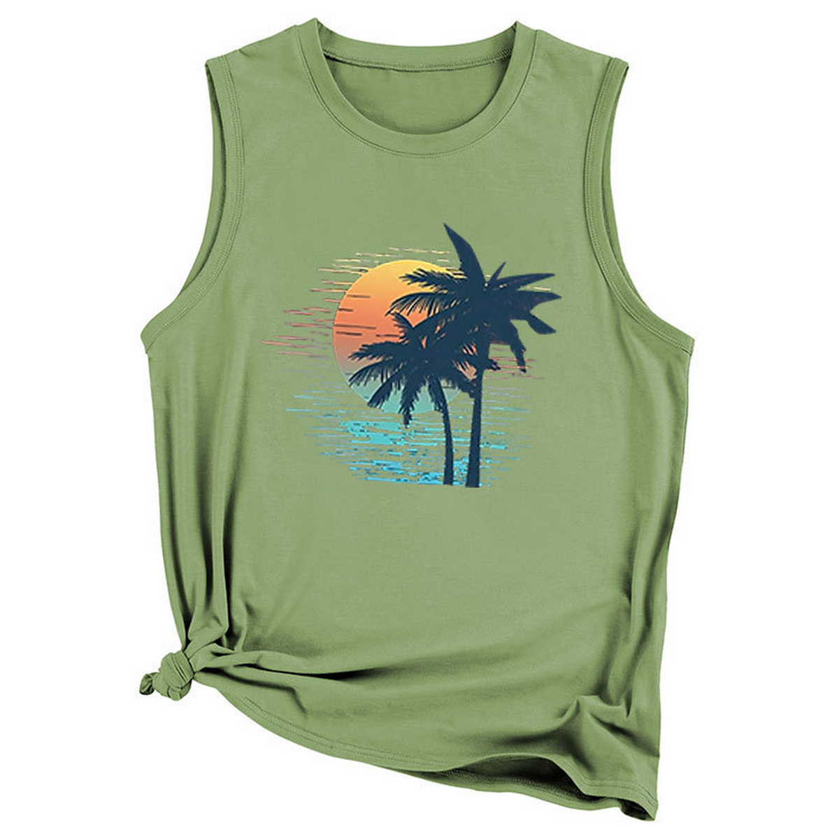 Trendy Loose Fit Coconut Tree Vest For Women