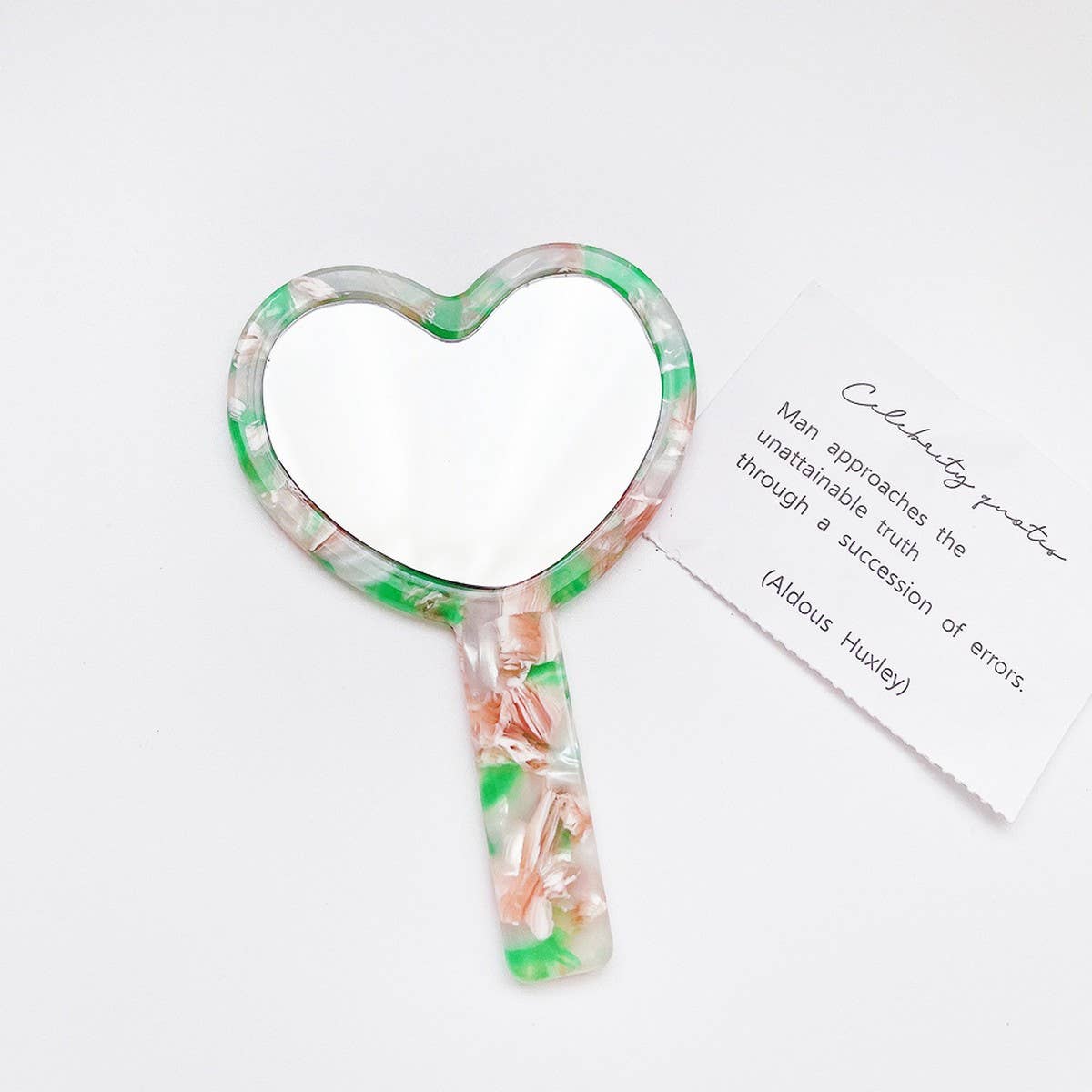 RETRO ACETATE COMPACT MIRROR GEOMETRIC HEART_CWMM6373