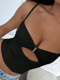 Womens Sexy Sleeveless Strap Crop Top