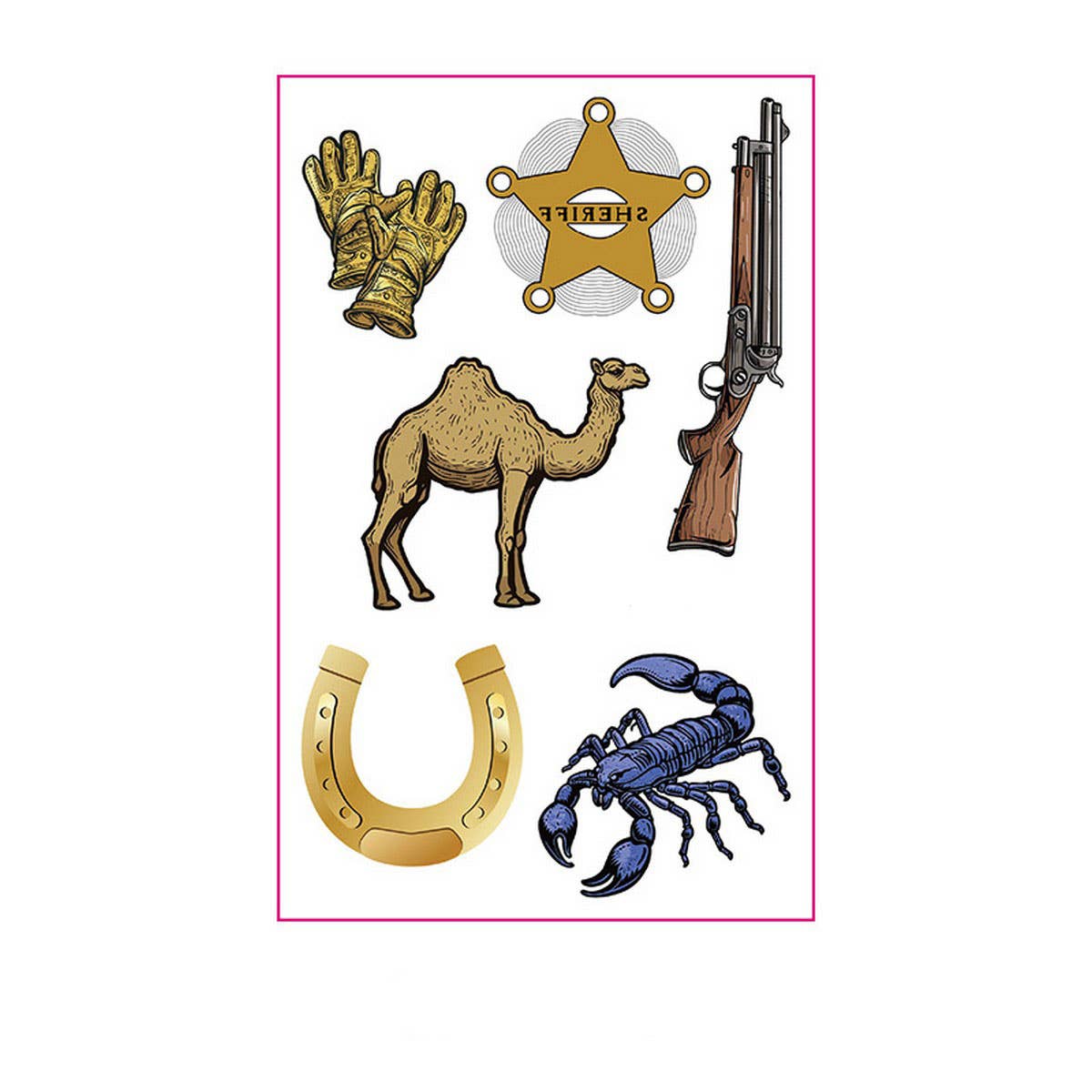 PINK COWBOY GIRL TATTOOS WATERPROOF BACHELORETTE_CWMM8383