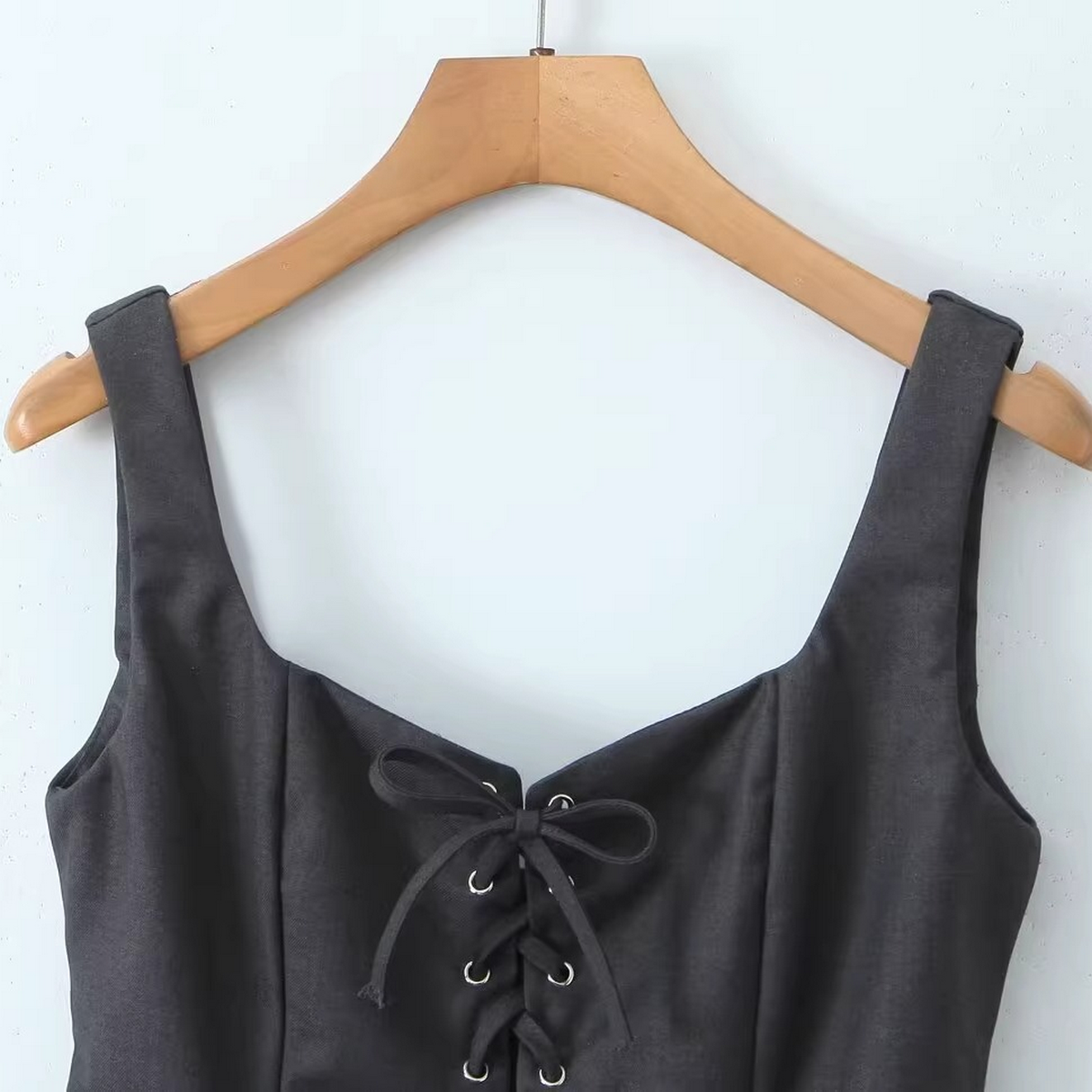 STYLISH TIE STRAP VEST CASUAL FRENCH LOOK_CWTHT0242