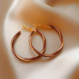 OIL DRIP SPIRAL VINTAGE EARRINGS_CWAJE2357