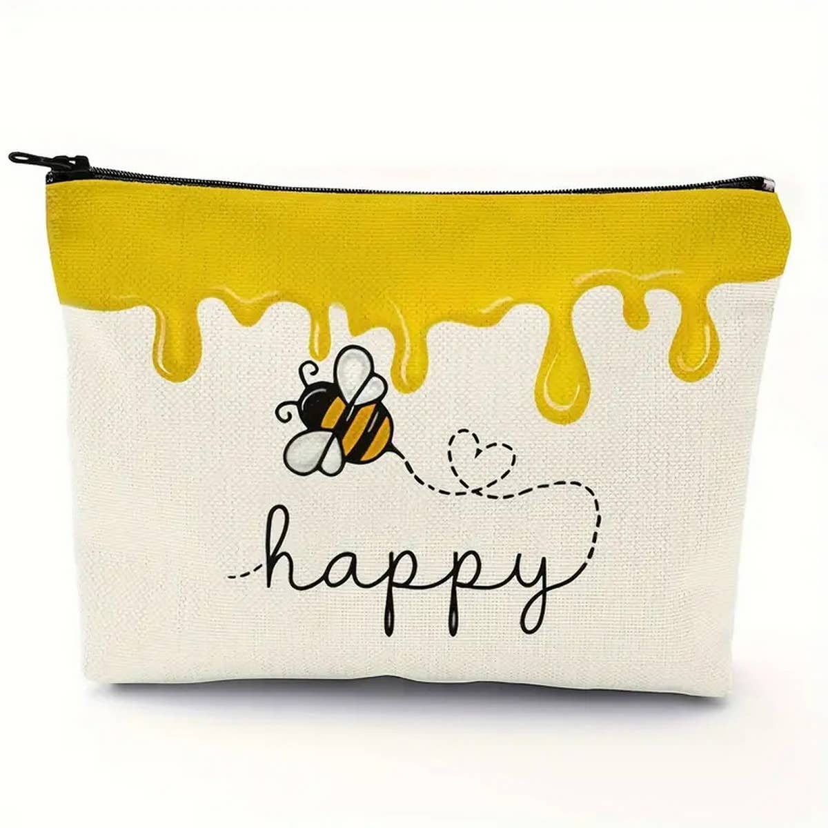 BEE FESTIVAL LINEN REVERSIBLE PRINT COSMETIC BAG_CWAB2249