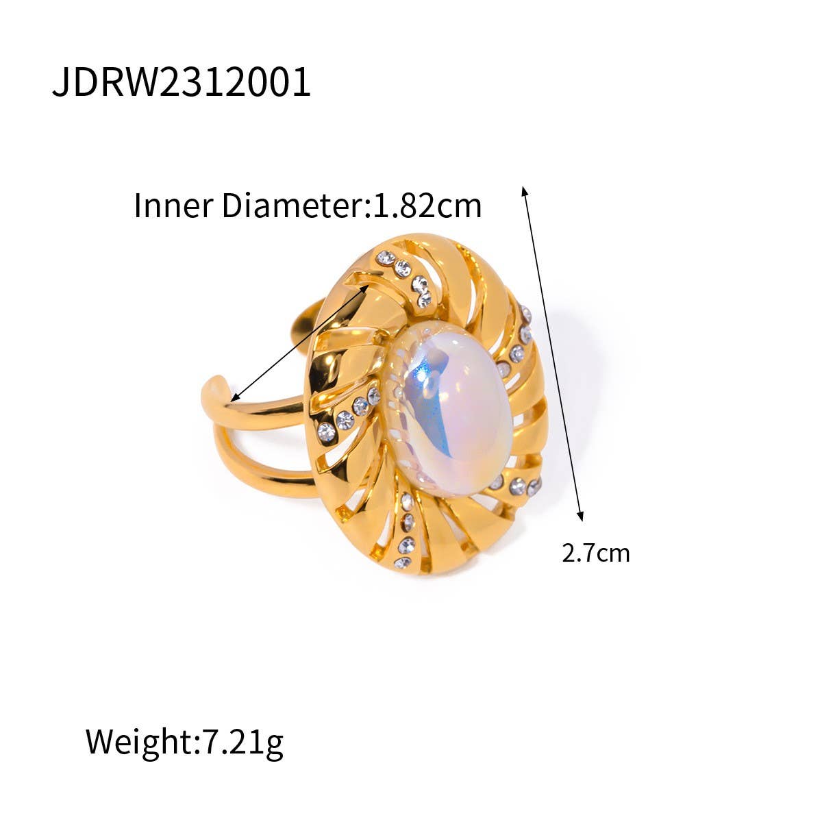 STAINLESS STEEL INLAID PEARL RHINESTONE RINGS_CWAJE1244