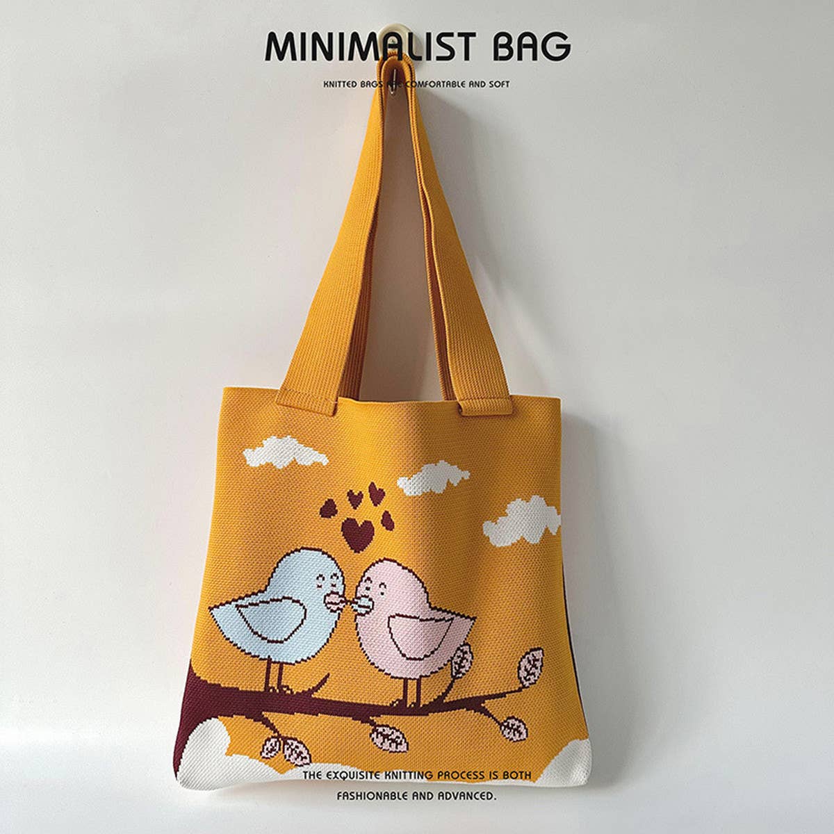 CARTOON BIRD KNITTED SHOULDER BAG HANDBAG_CWAB1540