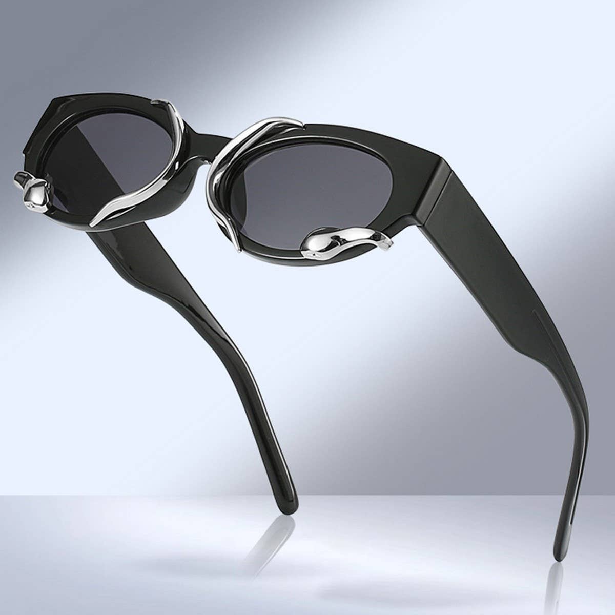 SMALL FRAME SUNGLASSES STEAMPUNK CATEYE SUNGLASSES_CWASG0565