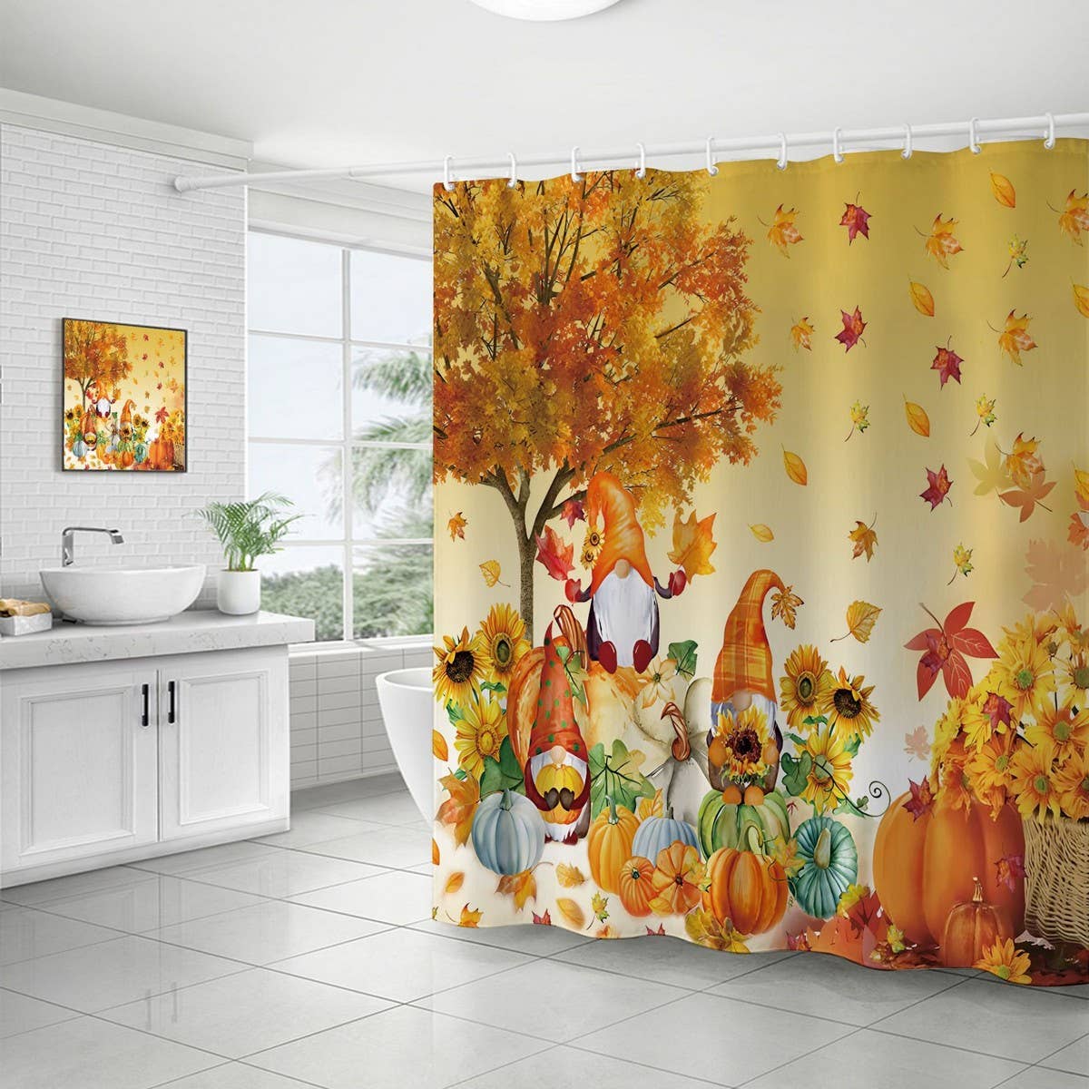HARVEST PUMPKIN SERIES SHOWER CURTAIN_CWMM1802