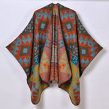 GEOMETRIC DIAMOND THICK WARM SHAWL_CWASC0956