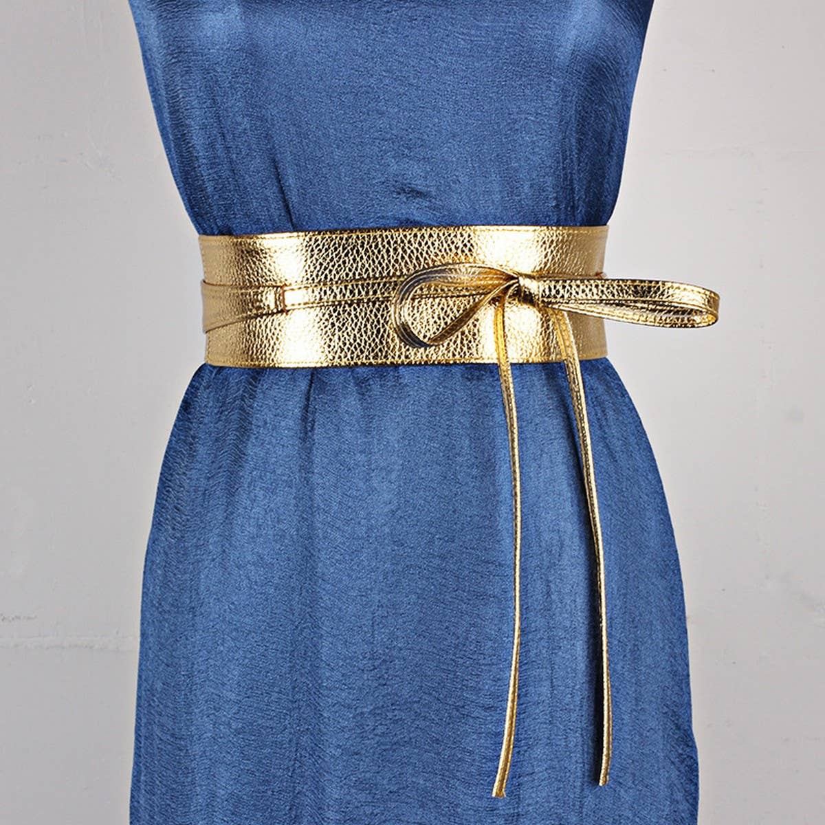 Wide Ribbon Bow Two Circle Belt Waist Seal_Cwabe0338