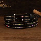 ETHNIC STYLE HANDMADE STRING COLORFUL BEAD BELT_CWMM3950