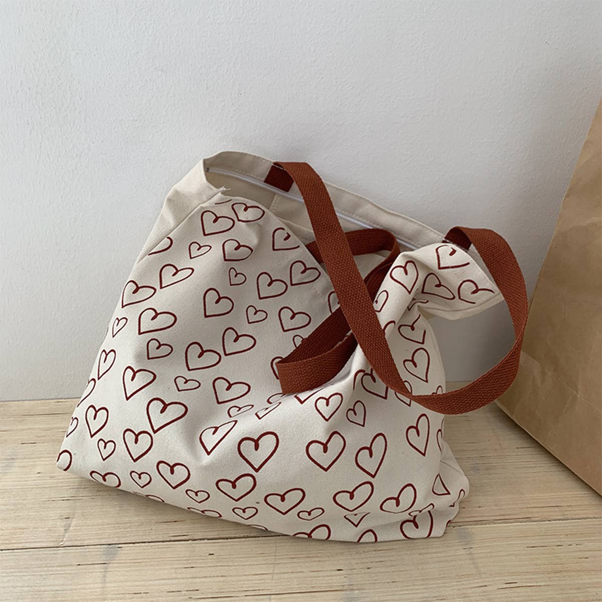 SIMPLE LOVE LAZY STYLE STUDENT CANVAS BAG_CWAB2152